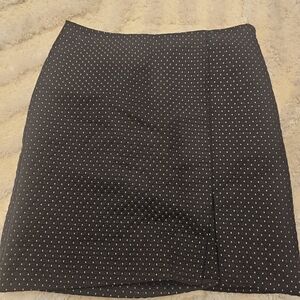 Ann Taylor Black Pencil Skirt with Gold Dots
